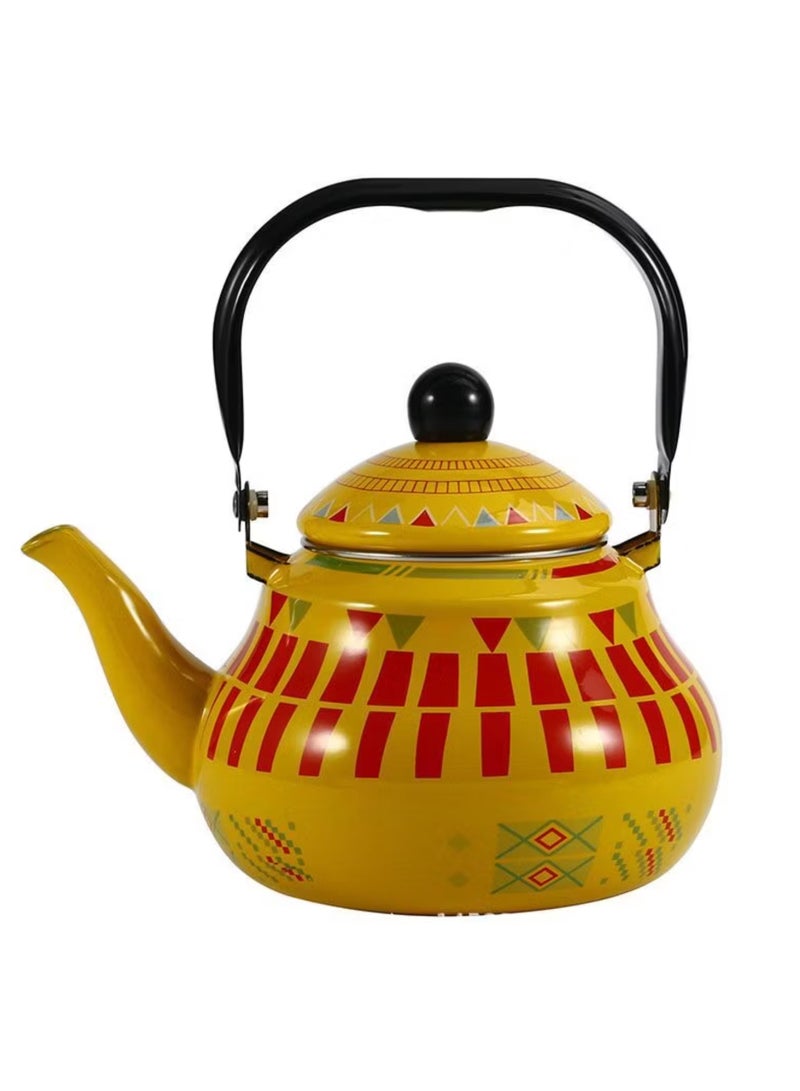 1.5L Kitchen Camping Water Boiling Kettle Enamelled Carbon Steel Kettle - Image 1